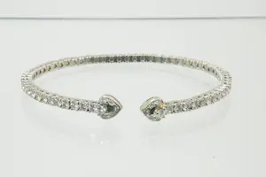 1 - Schitterende 18 kt wit-goud en diamanten (ca. 2ct ) armband met onedele kern kopen? Bied vanaf 960!