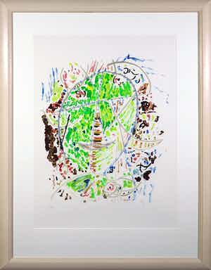Egill Jacobsen - Litho, Zonder titel - Ingelijst (Groot) verkocht voor € 1!