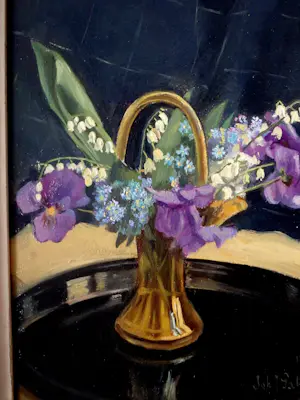 Niet of onleesbaar gesigneerd - Viooltjes, Lelietjesvandalen, Vergeetmijnietjes in vaasje -Joh.J.Galino kopen? Bied vanaf 1!