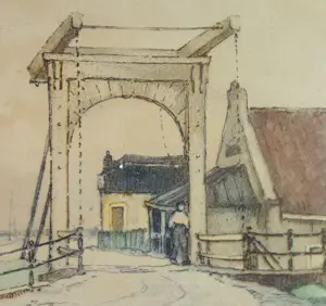 Hendrikus Roodenburg - (1895-1987) 1930s KLEUREN ETS HINDELOOPEN GESIGNEERD INGELIJST ACHTER GLAS kopen? Bied vanaf 50!