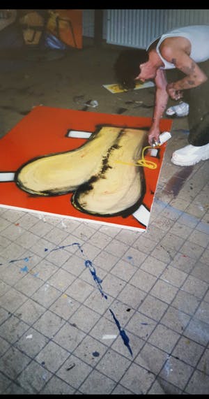 Herman Brood - Groot schilderij 140 bij 120 cm + Cert. HBM + Foto`s + Verslag avond kopen? Bied vanaf 3500!