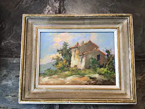 Niet of onleesbaar gesigneerd - Huis op heuvel. kopen? Bied vanaf 1!