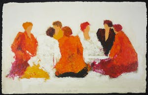 Wil Willemsen - Zeefdruk op geschept papier, All together now (Groot) kopen? Bied vanaf 50!