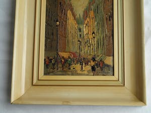 Niet of onleesbaar gesigneerd - Olieverf op doek , Stadsgezicht, Parijs? – gesigneerd en ingelijst kopen? Bied vanaf 1!