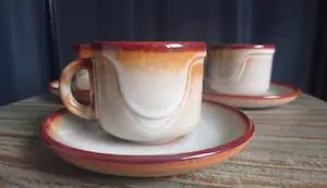 Potterie De Driehoek - Kop- en schotels servies "Zuiderzee" (1982) kopen? Bied vanaf 1!