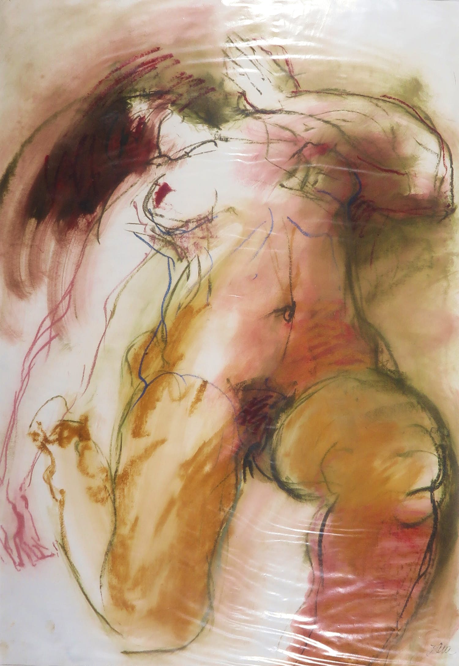 Franscz Witte - Gemengde techniek op papier, Liggend naakt (Groot) kopen? Bied vanaf 1!