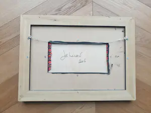 Jan Henderikse - Zero - Nummerbord (Aruba) op stof op paneel - Gesigneerd - luxe baklijst kopen? Bied vanaf 1150!