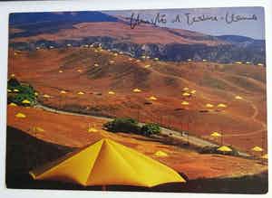 Christo - Project The Yellow Umbrellas USA - 1984/91 - handgesigneerd -ready to frame verkocht voor € 129!
