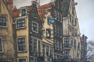 Cornelis Brandenburg - Grimnessesluis Amsterdam - heldere kleurets kopen? Bied vanaf 75!