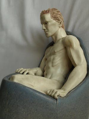 Els van Westerloo - Keramiek , ‘ Man komt uit de kast ‘ – 1985 – unicum – hoogte 43 cm. kopen? Bied vanaf 1!