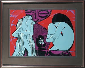 Niet of onleesbaar gesigneerd - Zeefdruk, Zonder titel - Ingelijst kopen? Bied vanaf 1!