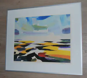 Eddy Sikma - Waddenzee - zeefdruk - zuurvrij ingelijst kopen? Bied vanaf 100!