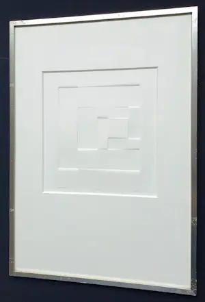 Harry van Kuyk - Geometrisch abstract, reliëfdruk (ingelijst) kopen? Bied vanaf 225!