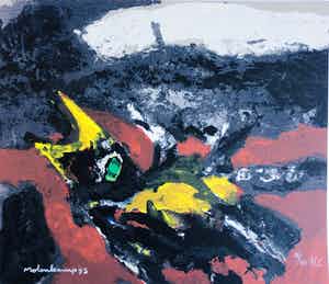 Nico Molenkamp - Zeefdruk, Vogel verkocht voor € 45!