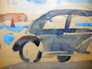 Fik Abbing - Le Lavandou Boulevard -aquarel circa 1950- kopen? Bied vanaf 50!