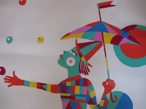 Ferry Slebe - Harlekijn met parasol kopen? Bied vanaf 55!