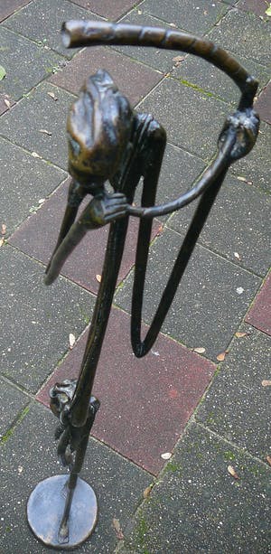 Brons (Onbekend) - De hoornspeler -vloerbeeld, groot- kopen? Bied vanaf 195!