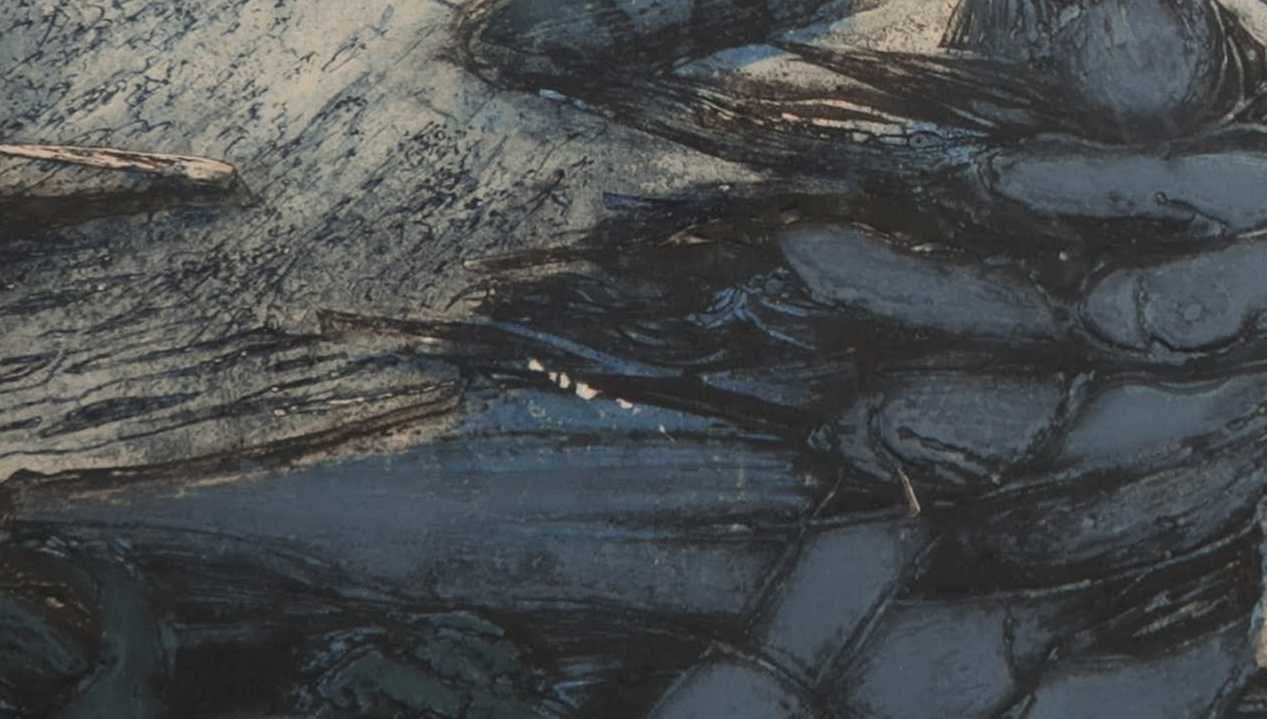 Ru van Rossem - Reliëfets en aquatint, Wind en water kopen? Bied vanaf 20!