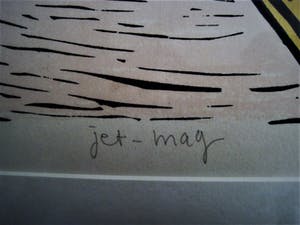 Hans Wap - Rotterdams Graficus - Gesigneerde Zeefdruk "Jet-Mag" - Professioneel ingelijst. kopen? Bied vanaf 20!