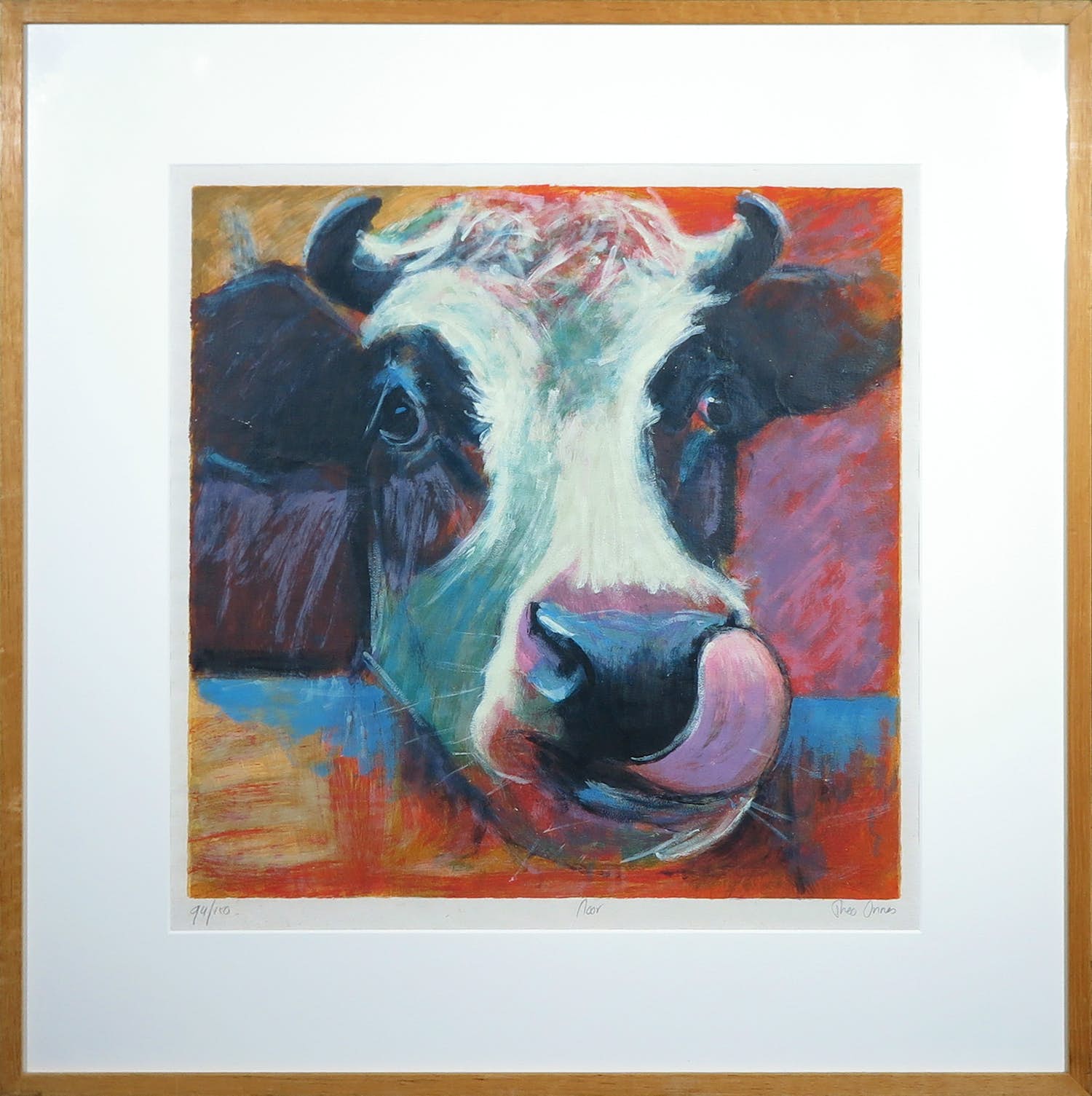 Theo Onnes - Zeefdruk, Noor- Ingelijst verkocht voor € 50!