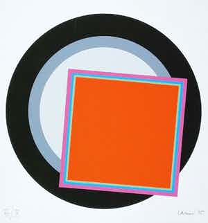 Eugenio Carmi - Geometrisch abstract, zeefdruk verkocht voor € 95!