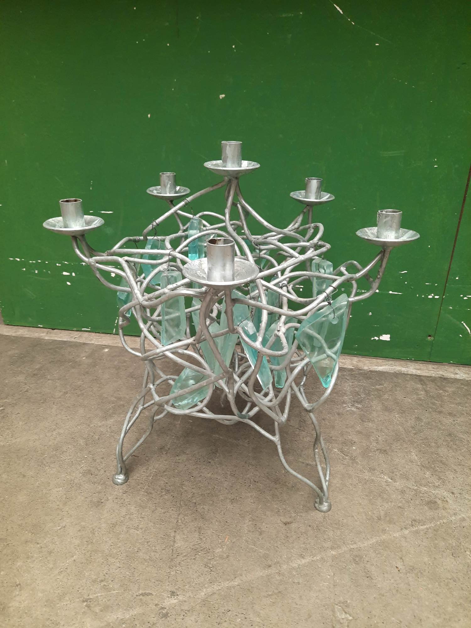 Brand van Egmond - Kandelaar gegalvaniseerd ijzer met glas kopen? Bied vanaf 200!