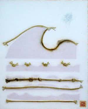 Shinkichi Tajiri - mix media/collage: Hokusai - 1987 verkocht voor € 575!