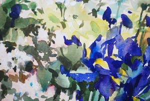 Leo Vierhout - wilde bloemen [irissen] in vazen - fraai ingelijst kopen? Bied vanaf 125!