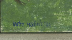 Netty Michels - Olieverf op doek, Man met hond kopen? Bied vanaf 50!