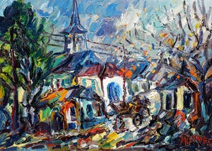 Jan Makkes - Bennebroek, olieverf op doek (ingelijst) kopen? Bied vanaf 295!