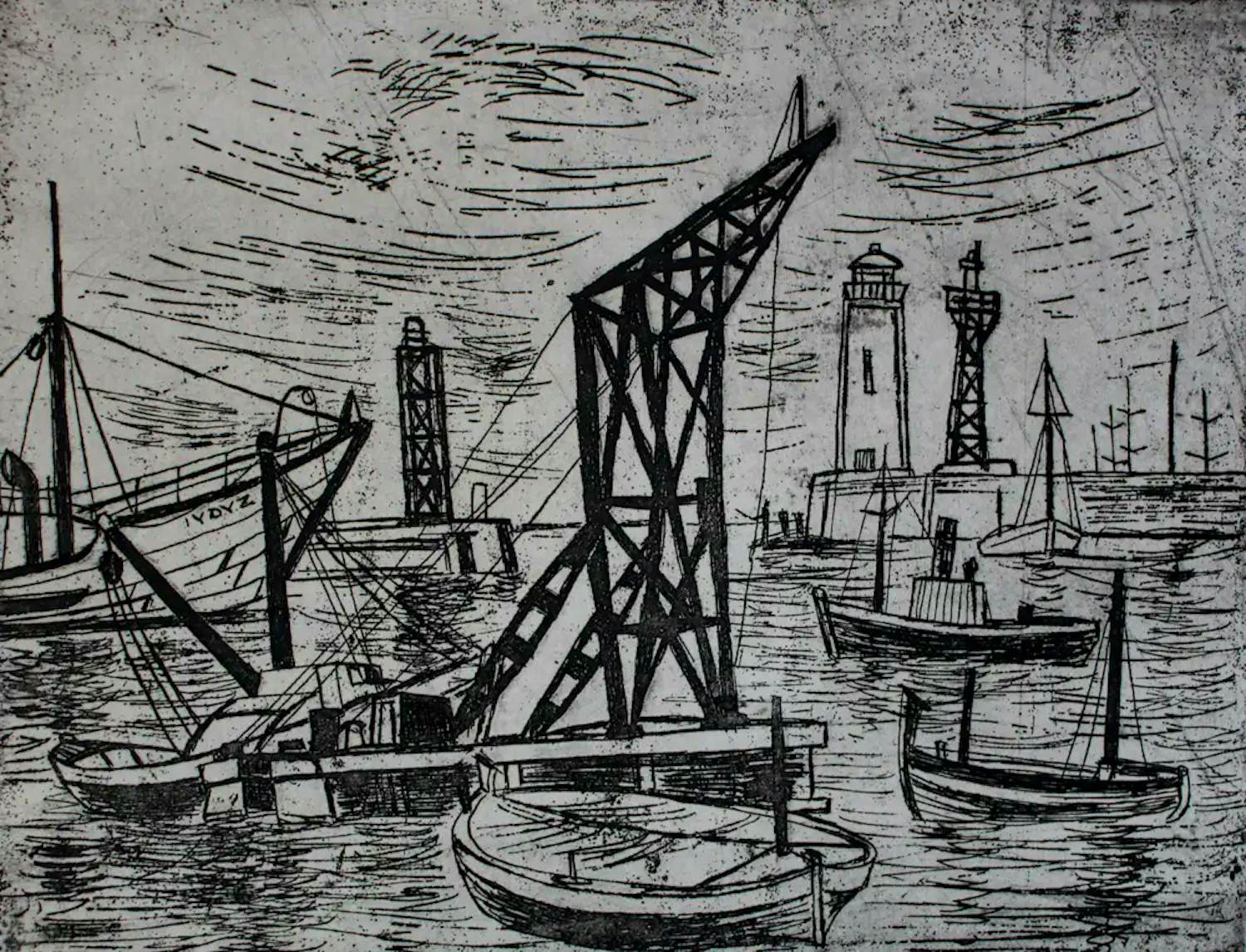 Buy Jos van den Berg - Ets: Haven Nice - 1962? Bid from 39!