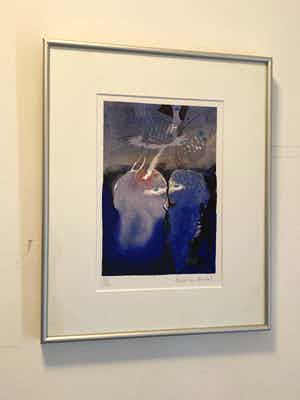 Michel van Overbeeke - kleurenets met twee kussende figuren verkocht voor € 70!