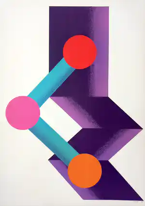 Kumi Sugai - Geometrisch abstract, litho verkocht voor € 295!
