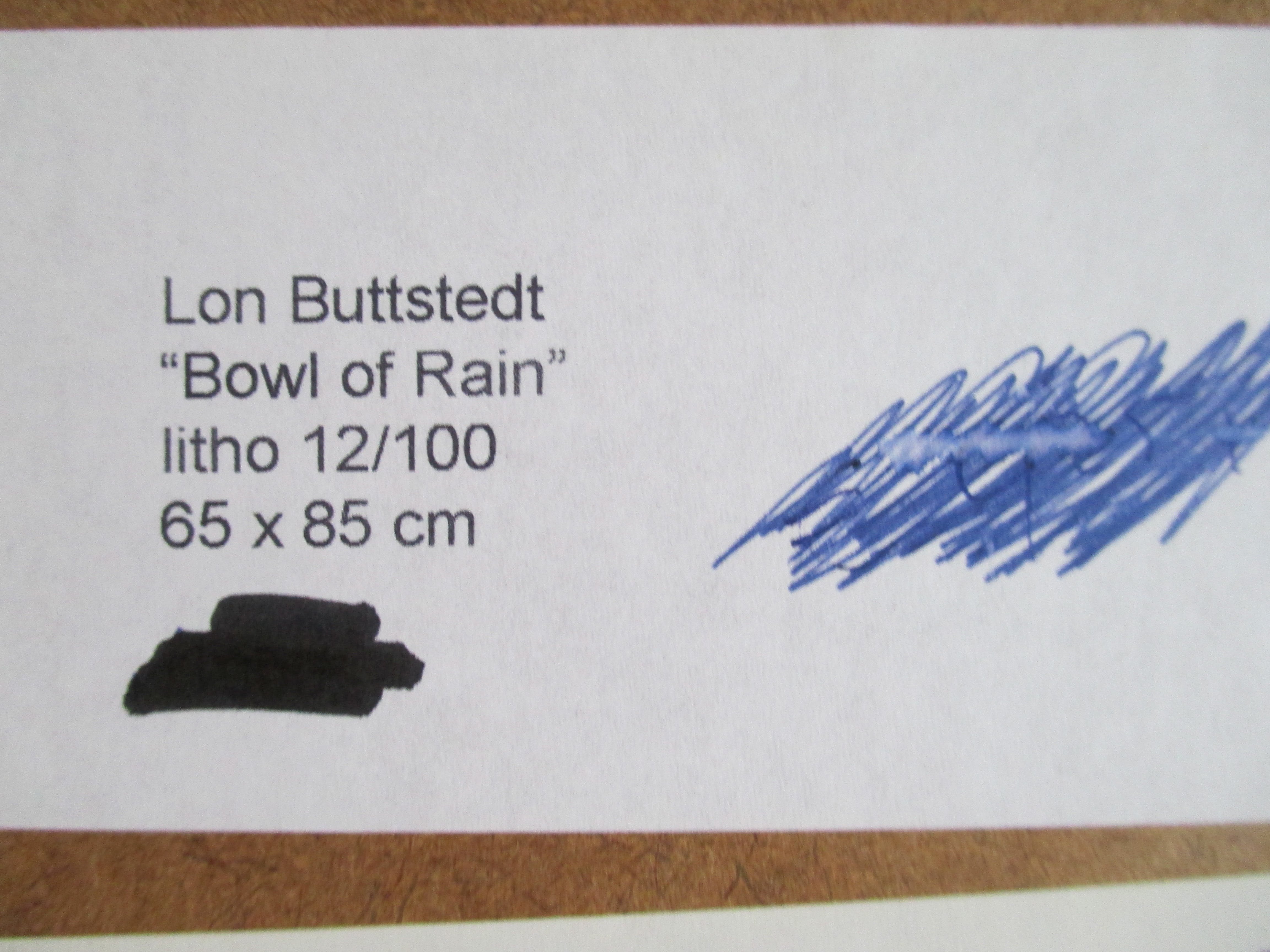 Lon Buttstedt - Ingelijste litho 'Bowl of rain'  kopen? Bied vanaf 50!