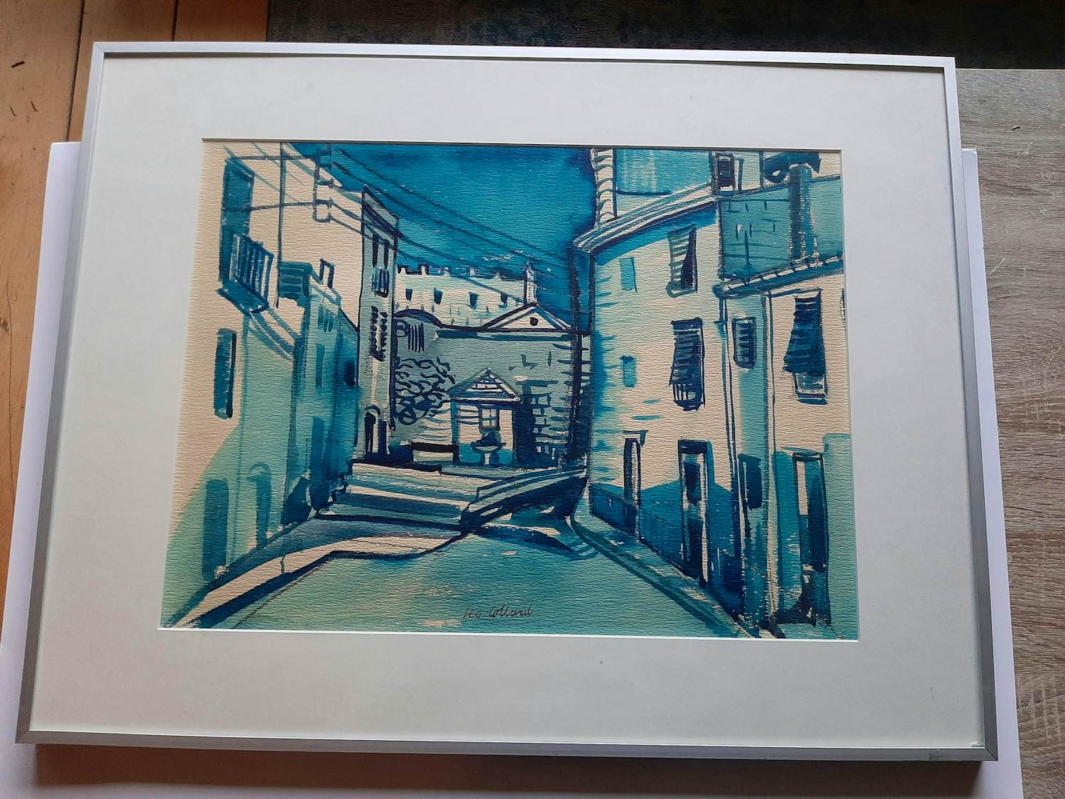 Leo Collard - Aquarel, Titel, "Tarragona II". kopen? Bied vanaf 50!