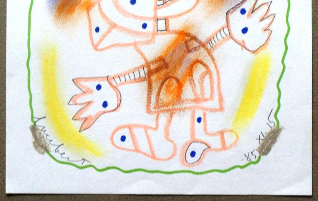 Lucebert - Lucebert: zonder titel , gemengde techniek op papier (met COA) kopen? Bied vanaf 599!