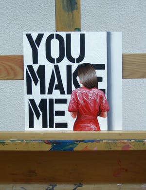 Gerard Boersma - You Make Me (Vrouw kijkend naar schilderij van Christopher Wool) kopen? Bied vanaf 75!