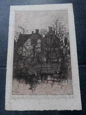 Ruurd van den Berg - Ets: Oud Rijswijk kopen? Bied vanaf 20!