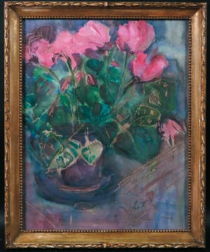 Henri Victor Le Fauconnier - Aquarel op papier, Cyclaam - Ingelijst kopen? Bied vanaf 250!