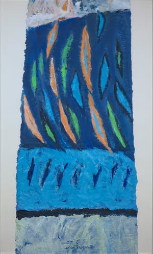 Erna Anema - Acryl op papier, Motief v.e. sarie - Ingelijst (Groot) kopen? Bied vanaf 20!