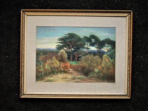 Niet of onleesbaar gesigneerd - Fraai "Avond" Pastel - 1930- "Aerdenhoutse duinen bij Bentveld" gesigneerd kopen? Bied vanaf 1!