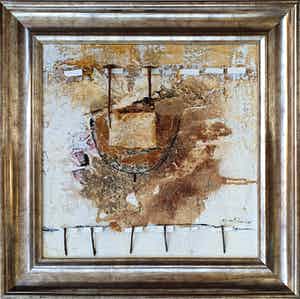 Antonio Poioumen - "Bretagne bij winter'" Gemengde techniek op doek - Ingelijst verkocht voor € 195!