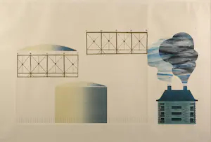 Fred de Jong - Gemengde druktechniek, Gashouders -Ingelijst kopen? Bied vanaf 1!