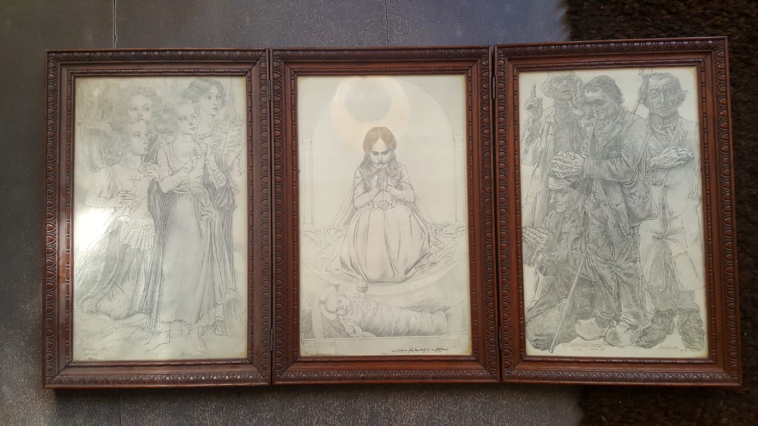 Jan Toorop - Drieluik met religieuze voorstelling en opdracht aan Oscar Huff verkocht voor € 50!