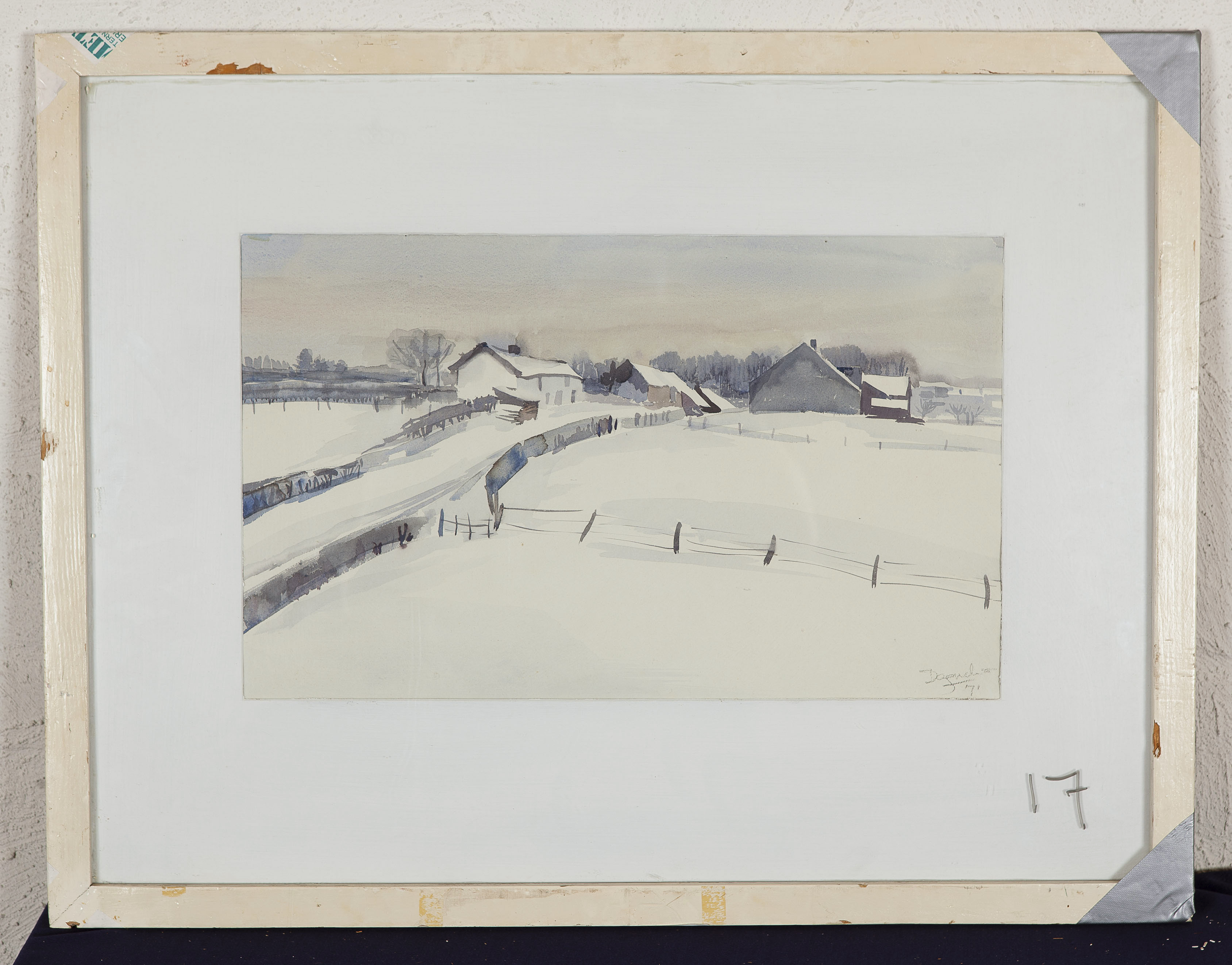 Marie Dagnelie - Winter in de Ardennen - Aquarel op papier - gesigneerd r.o. - BKR Amsterdam kopen? Bied vanaf 10!