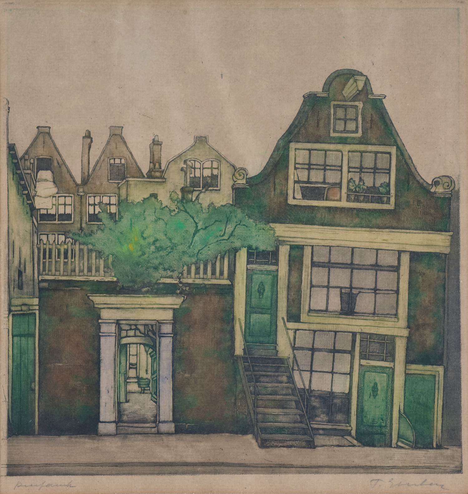 Frans Everbag - Stadsgezicht kopen? Bied vanaf 50!