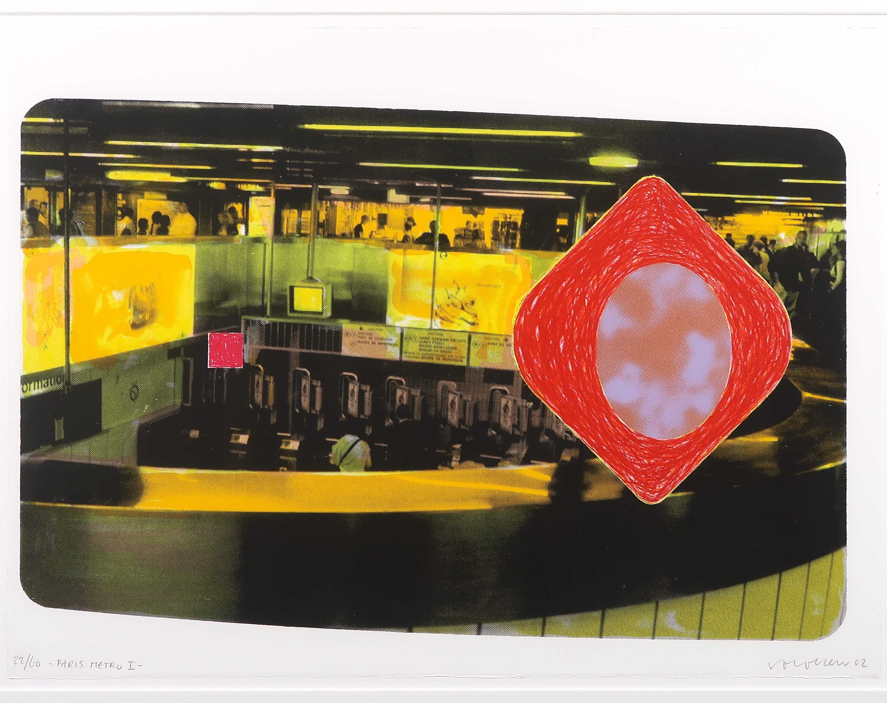 Jelis van Dolderen - Zeefdruk, Paris metro I - Ingelijst kopen? Bied vanaf 1!