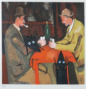 Peter Bastiaanssen - Zeefdruk, Yapping Cézanne - Ingelijst kopen? Bied vanaf 80!