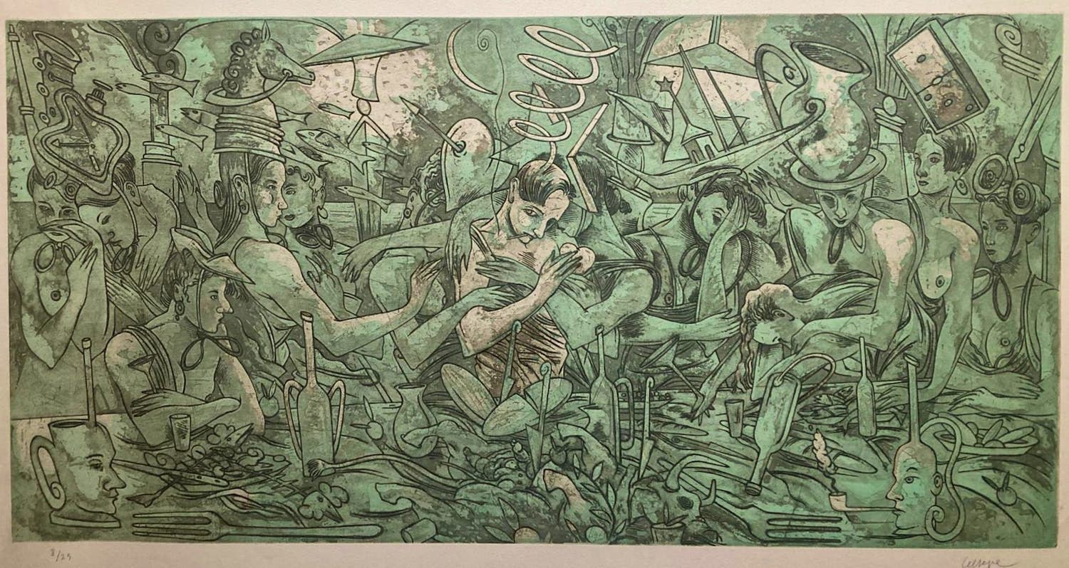 Carlos Ceesepe - Litho , Surrealistische voorstelling - 75½ x 112 cm kopen? Bied vanaf 125!