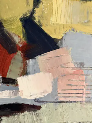 Rene Mels - Wunderschöne, farbenfrohe abstrakte Komposition, um 1958 kopen? Bied vanaf 500!